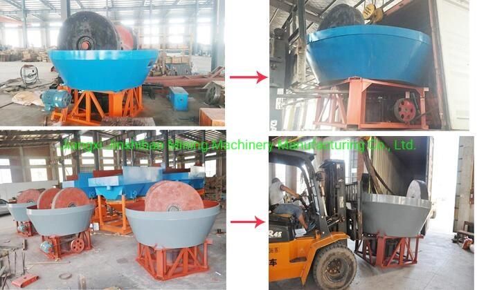 China Supplier 1100 Gold Grinding Machine Plant Wet Pan Mill