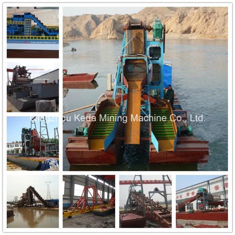 High Efficiency Bucket Chain Gold Dredger for Sale