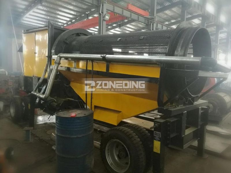 Mobile Gold Mining Trommel with Portable Alluvial Gold Concentrator Gold Washing Plant