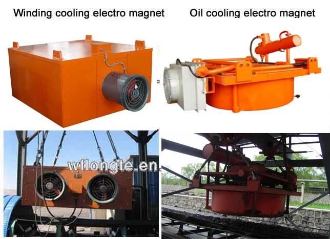 Suspension Installation Self Clean Magnet Permanent and Electro Magnetic Cross Belt Magnet for Conveyor