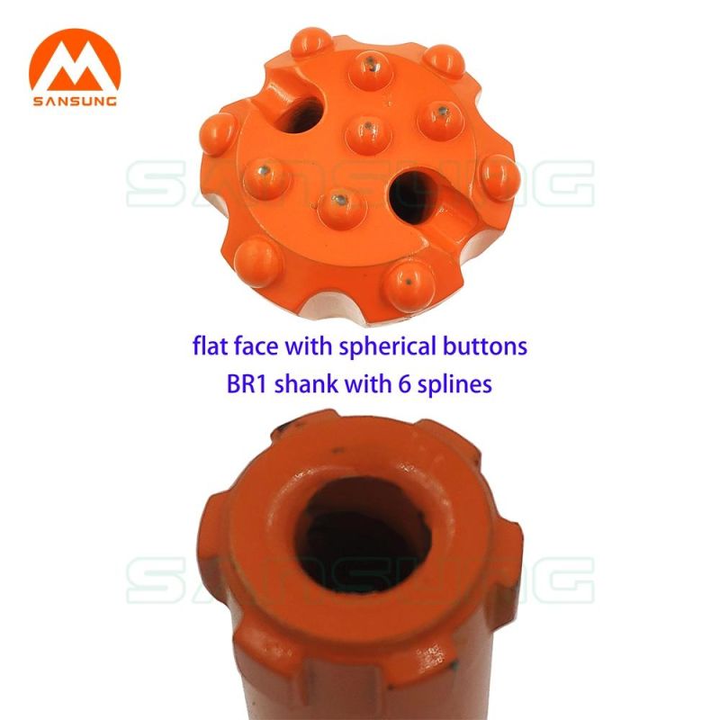 0.75MPa Low Air Pressure to 1.75MPa High Pressure Br1 76mm Borehole Rock Drilling DTH Button Bit
