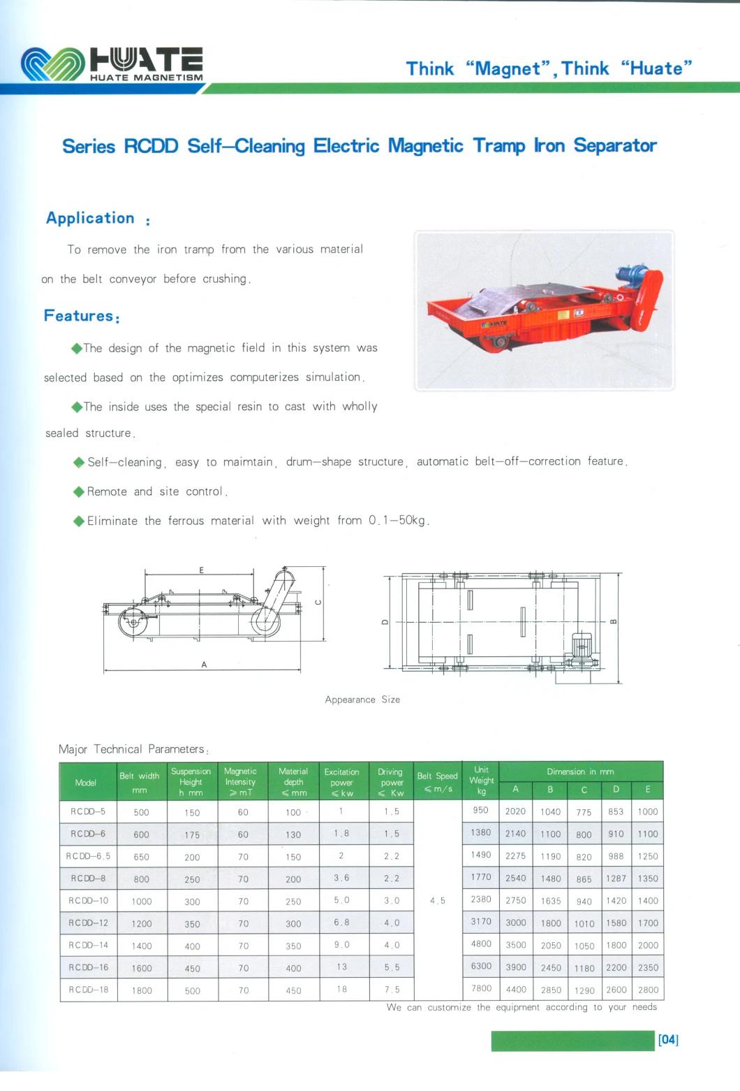 Iron Separator for Conveyor Magnetic Separator Machine