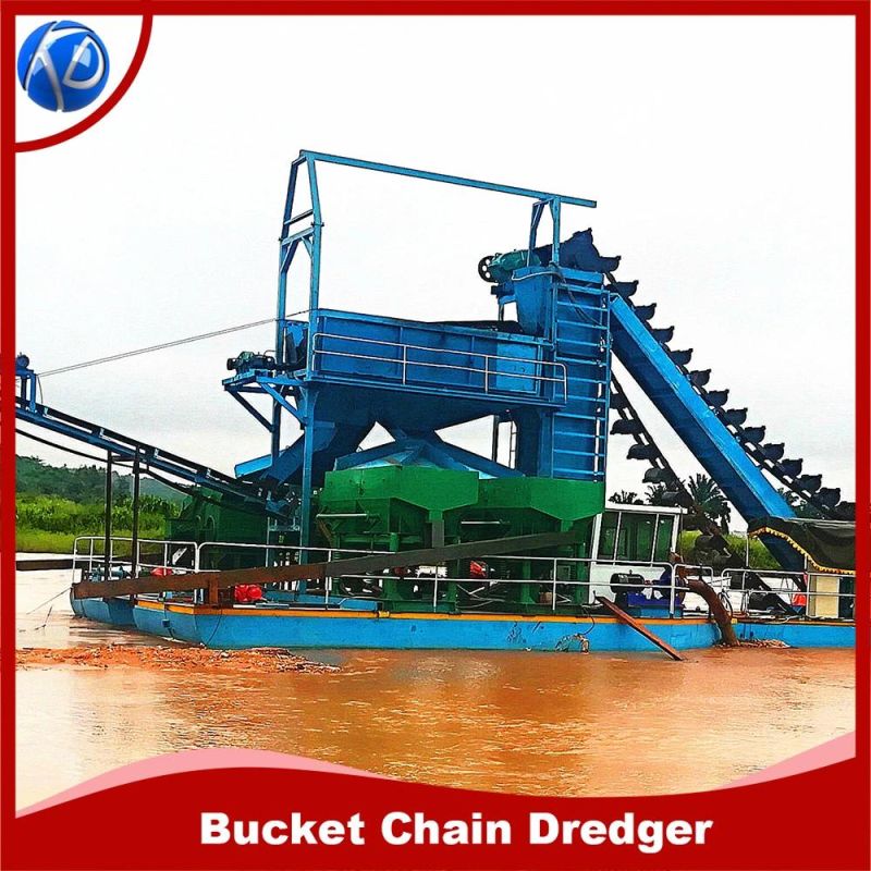 Combine Bucket Dredger with Digger and Mining Classification Equipment for Gold and Diamond Mining