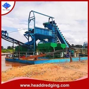 Julong Chinese Top Brand River Sand Bucket Dredger with Agitating Chute River or Land Gold ...