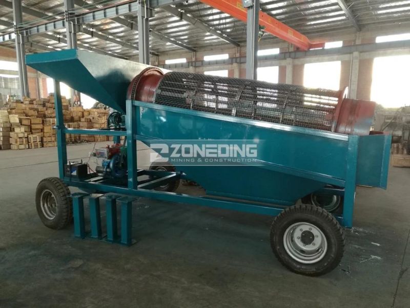 Mozambique Rubber Lined Gold Washing Trommel Gold Washer Alluvial Gold Washing Plant for Sale