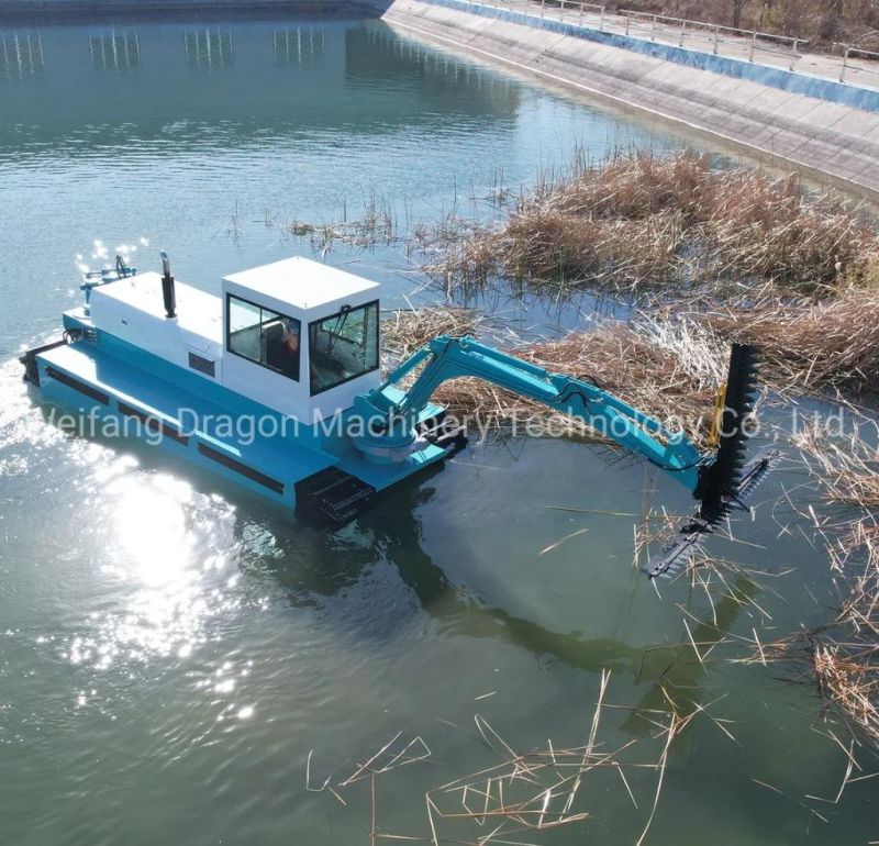 Amphibious Boat Aquatic Weed Harvesting Machine with Track