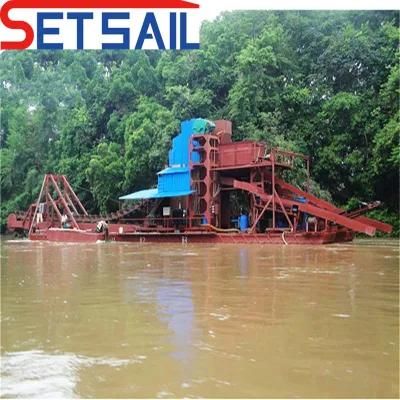 Low Fuel Consumption Chain Bucket Mining Machinery with Agitation Chute
