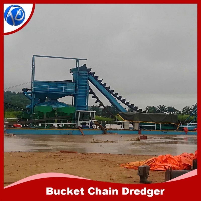 Combine Bucket Dredger with Digger and Mining Classification Equipment for Gold and Diamond Mining