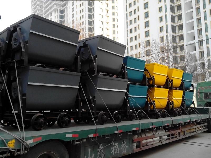 600gauge Tipping Bucket Mine Car for Underground Roadway, Tunnel, Culvert Transportation