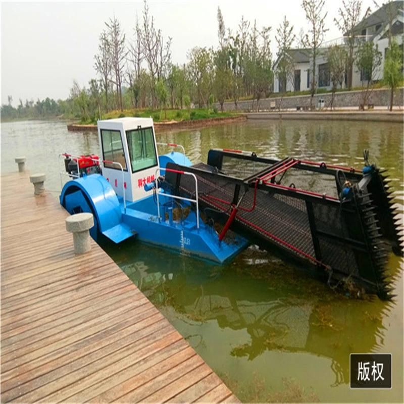 Automatic Lake Water Rubbish and Water Hyacinth Cutting Cleaning Boat Trash Skimmer Aquatic Weed Harvester