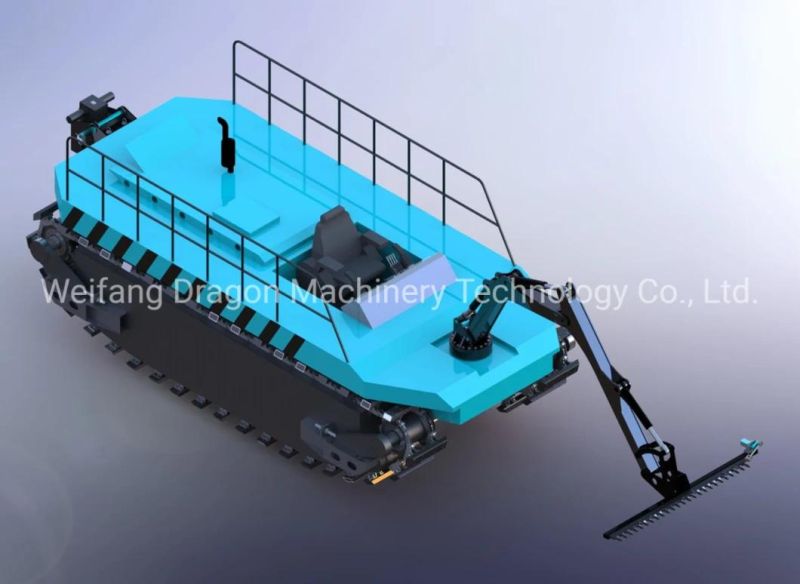 Dragon Amphibious Boat with Track and T-Cutter for Reeds Cleaning