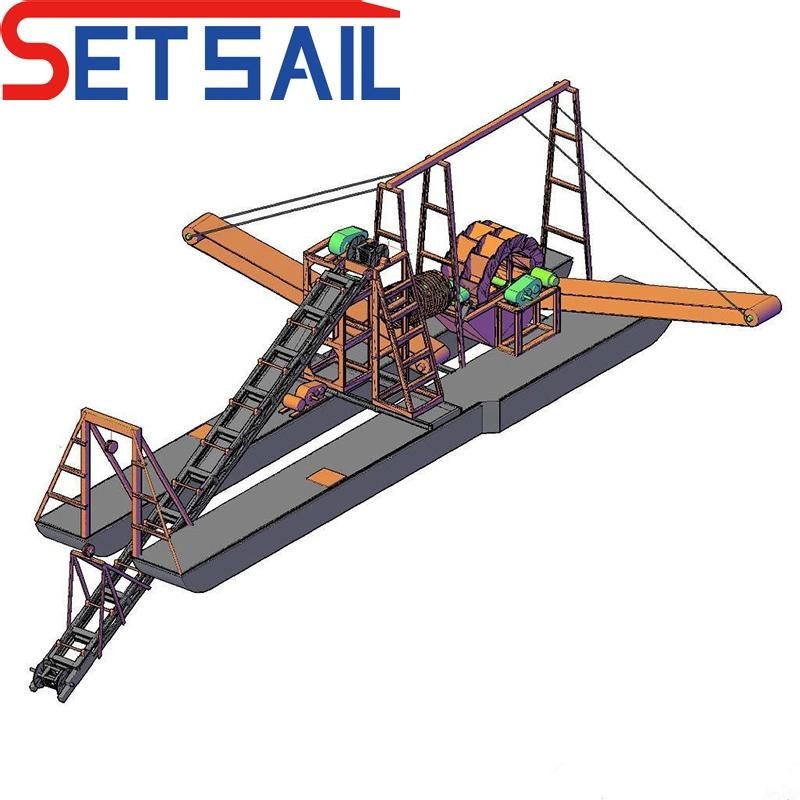 Water Wheel River Sand Washing Machine with Chain Bucket Dredger