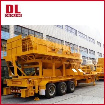 Wheeled Mobile Crushing Station with Mobile Cone Crusher /Jaw Crusher