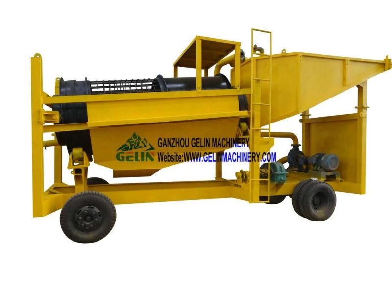 Clay Alluvial Gold Diamond Mining Washing Machine Double Layers Vibrating Rotary Scrubber Trommel Screen