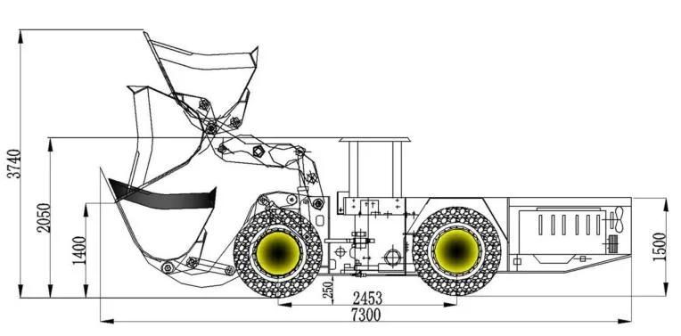 High efficient underground LHD loader with Deutz engine for mining