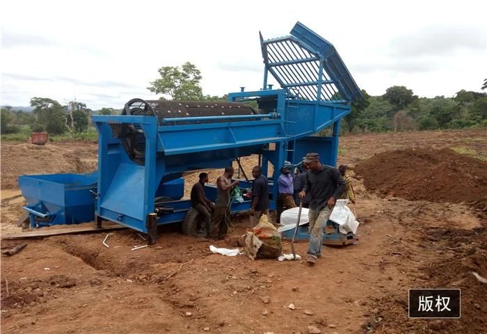 River Sand Gold Trommel Screen with Sluice Box Gold Washing Pan Trommel Screen