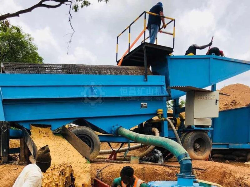 Zimbabwe River Gold Washing Plant Mobile Gold Washer Machine Trommel Screen Separator