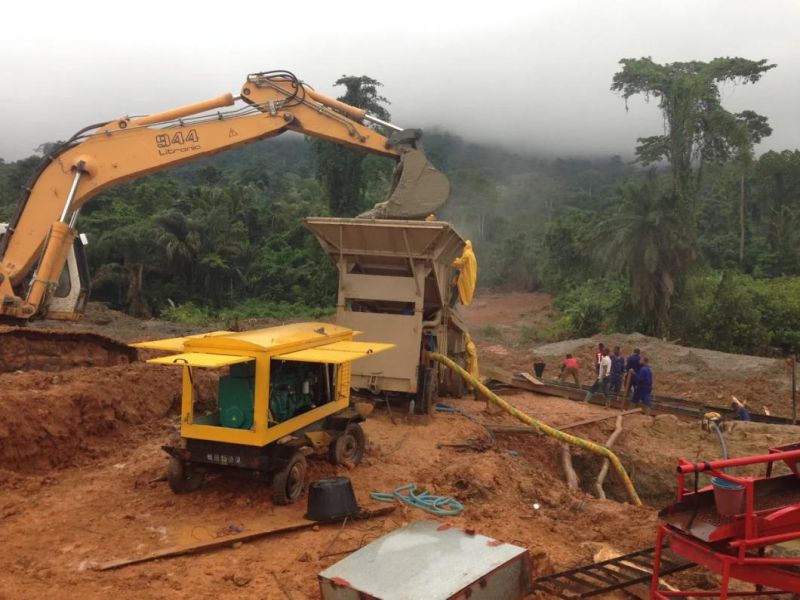 Trommel Screen and Sluice Box Type Mobile Gold Separator