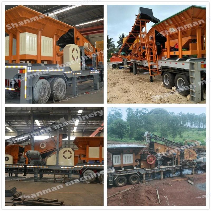 50tph Capacity Combine Mobile Screening Jaw Impact Crusher Machine