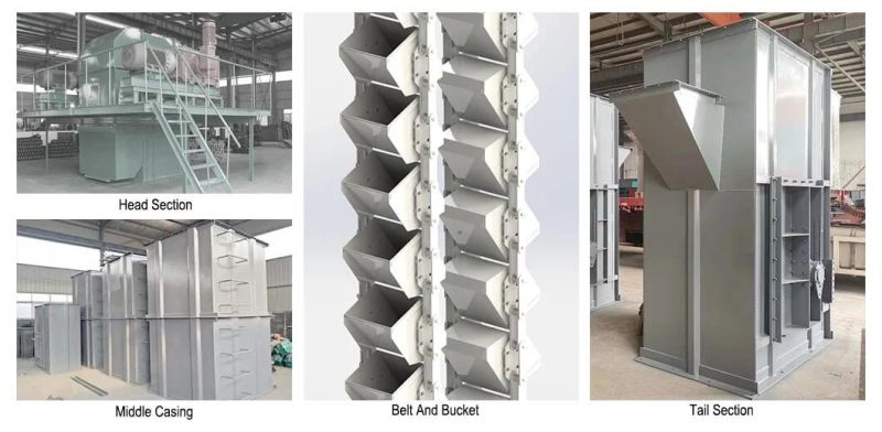 Large Capacity Industrial Factory Price Carbon Steel Heat Resistant Vertical Link Chain Bucket Elevator Conveyor