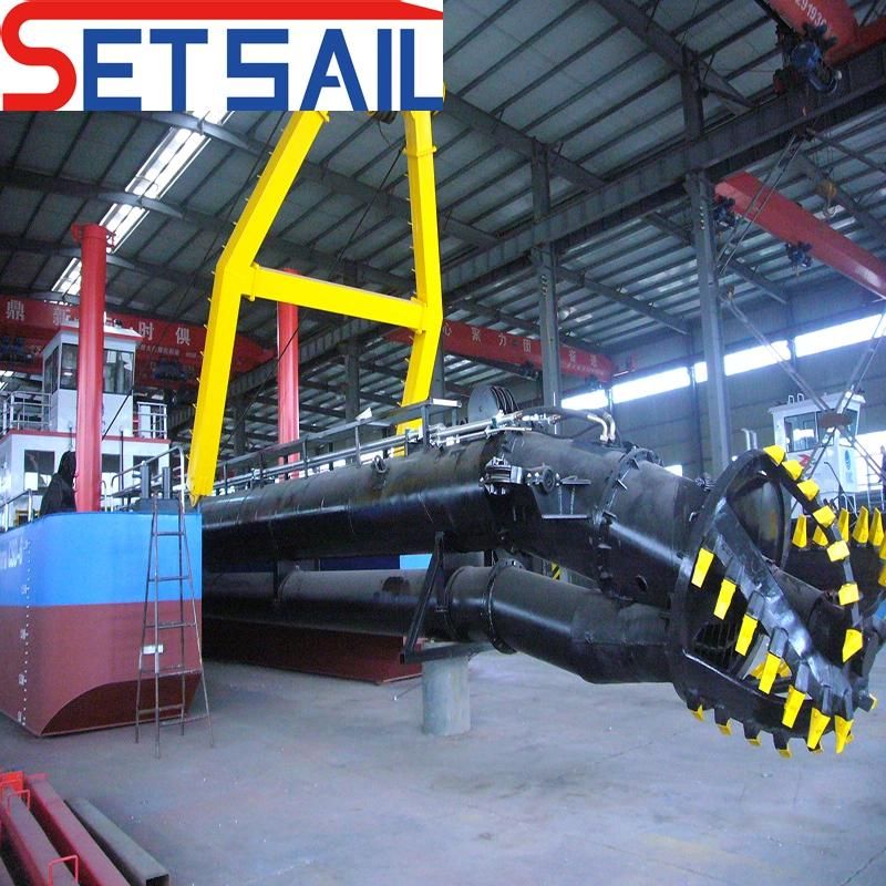 Set Sail Diesel Engine Cutter Suction Mud Dredger with Anchor Boom