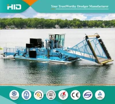 Customized Automatic Aquatic Weed Cutting Machine/ River Cleaning Boat / Water Grass Reeds ...