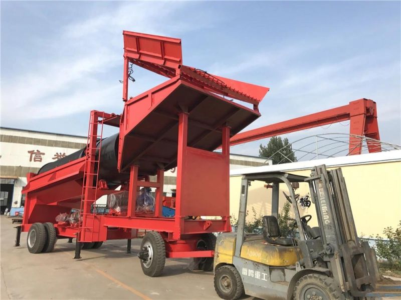 China Portable Mining Mobile Transportation Trommel for Alluvial Gold Ore