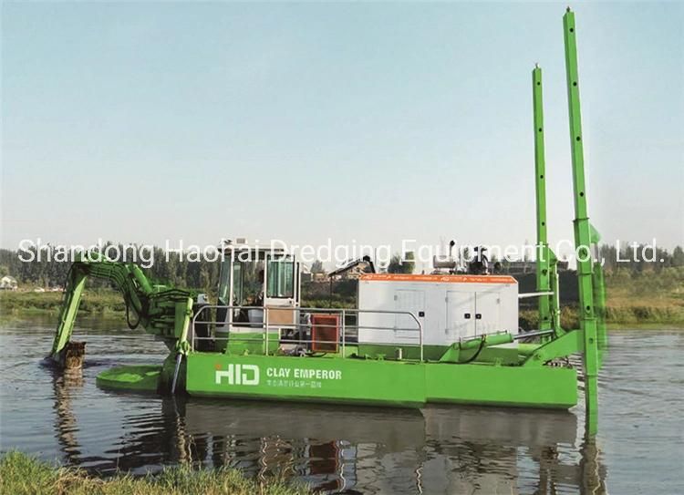 Amphibious Multipurpose Dredger with Cutter Pump Working in Very Shallow Water