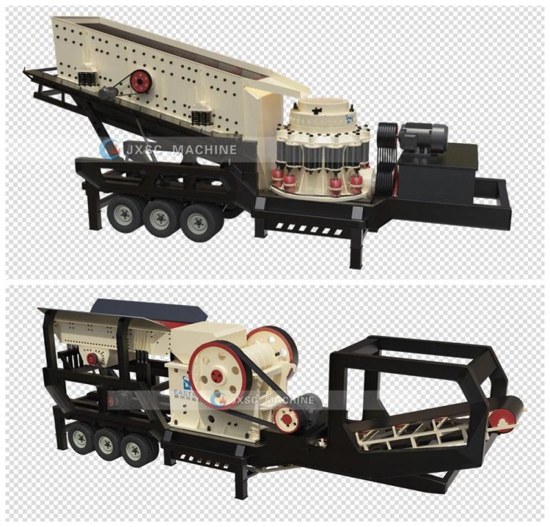 Best Selling Small Portable Rock Crushers Primary Mobile Jaw Crusher with Two Plates