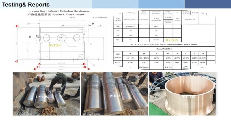 Single Cylinder Cone Crusher Parts Main Frame Bronze Bushing Apply for Nordberg Gp100s Gp200s