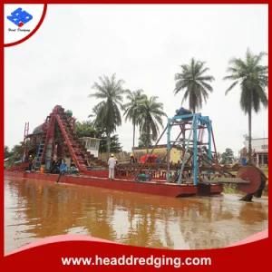 Bucket Chain Elevating Sand Gold Mining Dredger