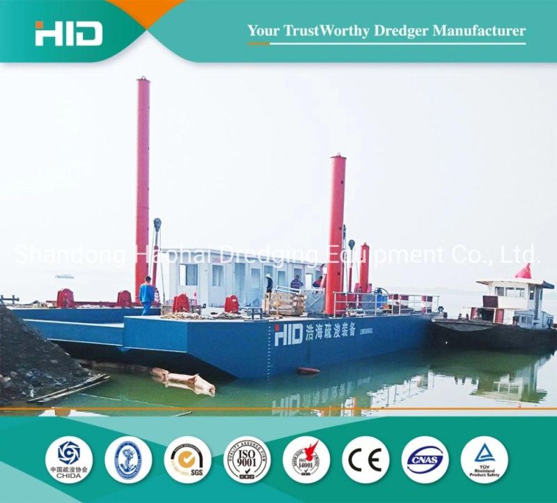 China Biggest Dredging Equipment Manufacture Sand Barge for Mining Equipment/Heavy Equipment River/Lake Sailing