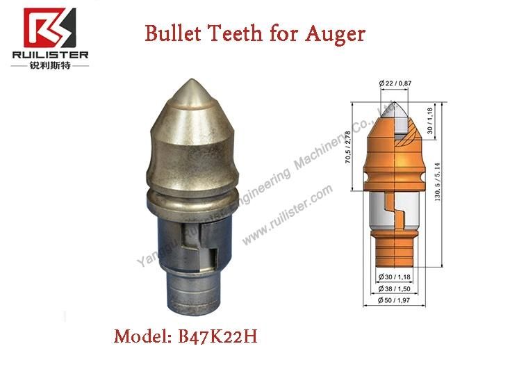 B47K22h Tungsten Carbide Drilling Teeth for Foundation Drilling Ruilister