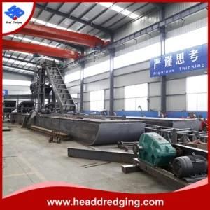 Chain Bucket Type Gold Washing Dredger Boat Work on River in West Africa Market