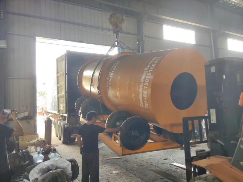 Engine Driven Mobile Type Rotary Gold Washing Trommel Scrubber