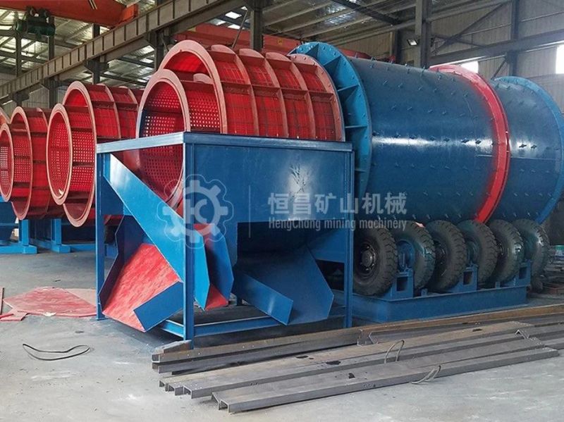 Gold Trommel Scrubber Washing Machine for 100 Ton Alluvial Gold Washing Plant to Cleaning The Mud and Dust