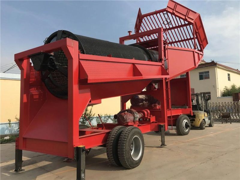 China Portable Mining Mobile Transportation Trommel for Alluvial Gold Ore