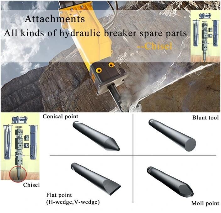 Top Quality Hydraulic Soosan Sb100 Sb121 Sb151 Sb131 Breaker Hammer Chisel