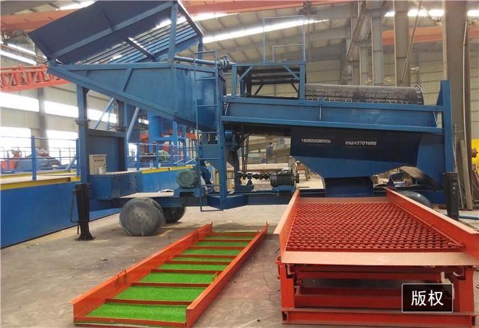 River Sand Gold Trommel Screen with Sluice Box Gold Washing Pan Trommel Screen