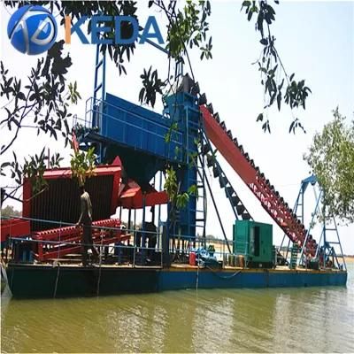 60-100cbm/Hour River Gold Panning Bucket Chain Dredger for Diamond Dredging