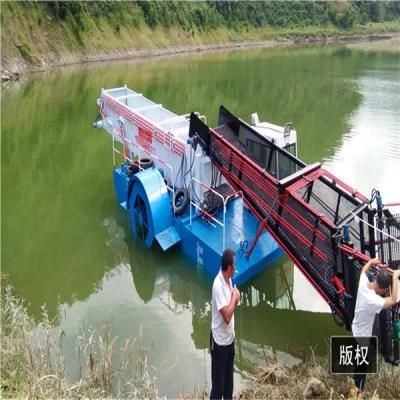 Automatic Lake Water Rubbish and Water Hyacinth Cutting Cleaning Boat Trash Skimmer ...