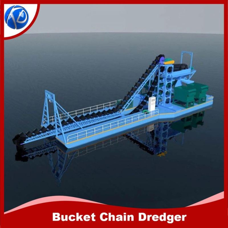 Combine Bucket Dredger with Digger and Mining Classification Equipment for Gold and Diamond Mining