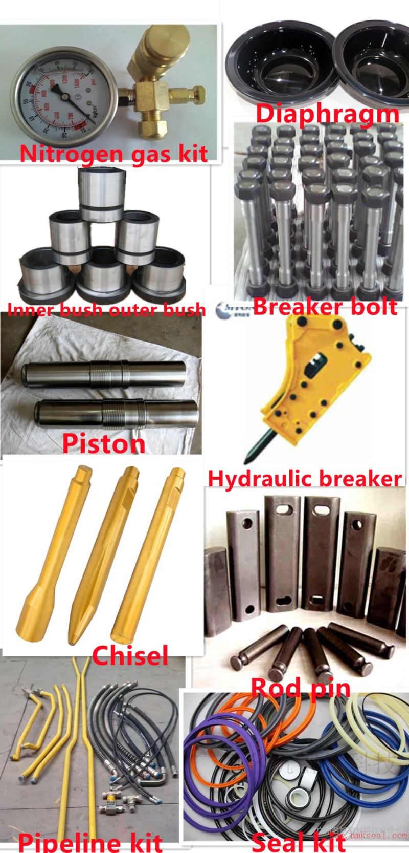 General Breaker Montabert Daemo Edt Hydraulic Breaker Spare Parts Front Cylinder Back Cylinder