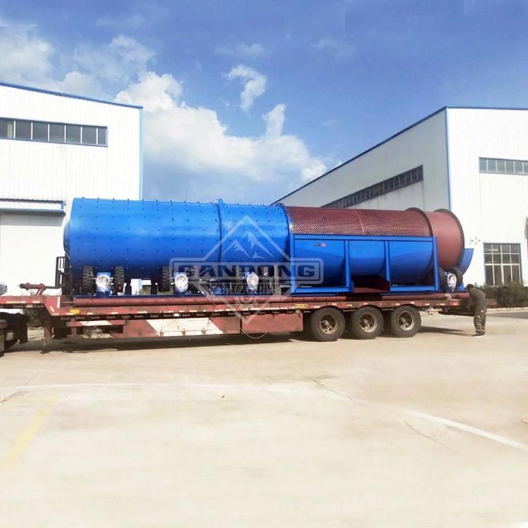300tph Big Capacity Sticky Clay Gold Manganese Ore Rotary Drum Scrubber Washing Plant