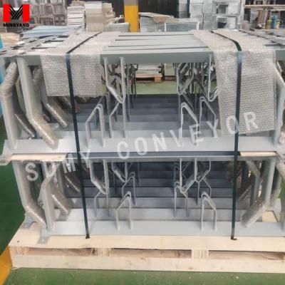 Mining Coal Heavy Duty Steel Conveyor Belt Trough Idler Rollers Set with Frame