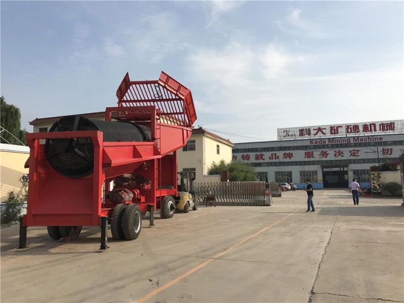 China Portable Mining Mobile Transportation Trommel for Alluvial Gold Ore