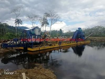 200 Cubic Meter Per Hour, Dredge Depth 25 Meters Bucket Chain Gold Dredger for Sales