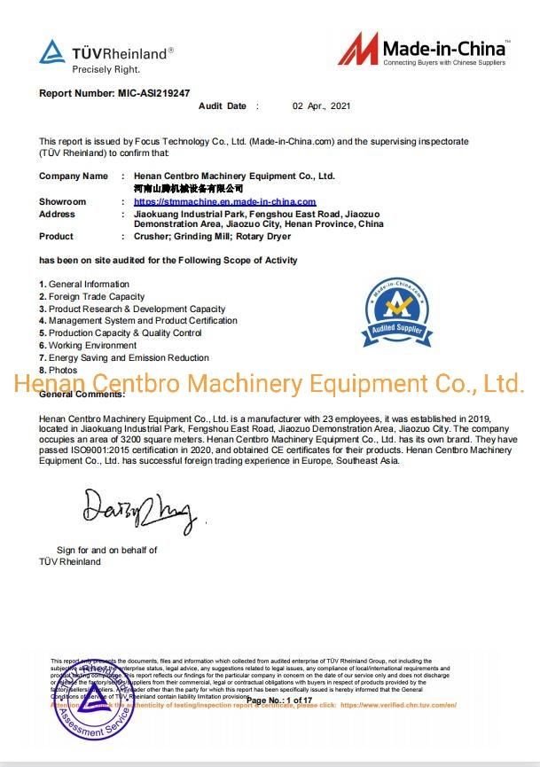 High Efficiency Rotary Drying Equip Machine Price Made in China