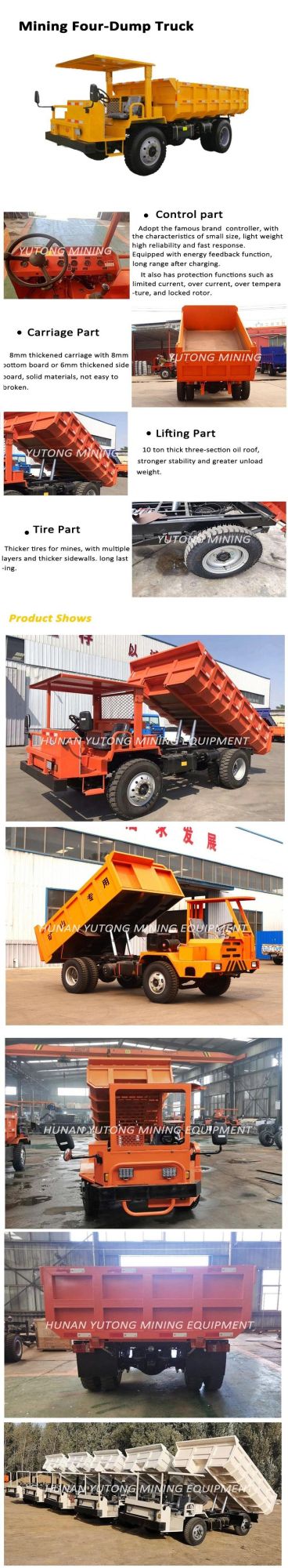 8 Ton Dumper Truck for Tunnel and Mining Construction