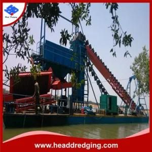 High Quality Bucket Chain Gold/Sand Dredger in River for Sale